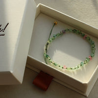 Raw Watermelon Multi Color Tourmaline Knotted Macrame Bracelet, October Birthstone Bracelet