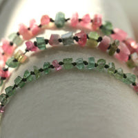 Raw Multi Color Tourmaline Knotted Macrame Bracelet, October Birthstone Bracelet