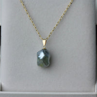 Natural Bicolor Silver Blue and Gold South Sea Baroque Pearl Necklace Pendant, June Birthstone Pendant Necklace