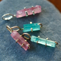 Raw Soft Pink Tourmaline Pendant Necklace, October Birthstone Pendant Necklace