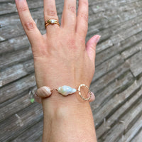 Pink Multi Gemstone Bracelet, Morganite, Pink Moonstone, Rose Quartz and Pearl Bracelet