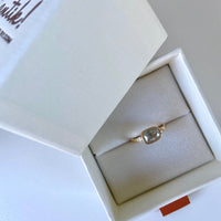 Grey Diamond Ring, Salt and Pepper Diamond Ring, April Birthstone Ring, 18k Gold