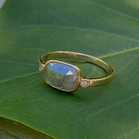 Grey Diamond Ring, Salt and Pepper Diamond Ring, April Birthstone Ring, 18k Gold