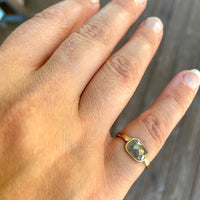 Grey Diamond Ring, Salt and Pepper Diamond Ring, April Birthstone Ring, 18k Gold