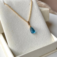 London Blue Topaz Pendant Necklace,November Birthstone Necklace