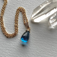 London Blue Topaz Pendant Necklace,November Birthstone Necklace