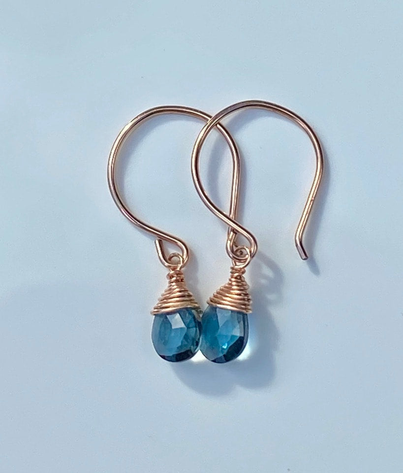 London Blue Topaz Earrings, November Birthstone Earrings