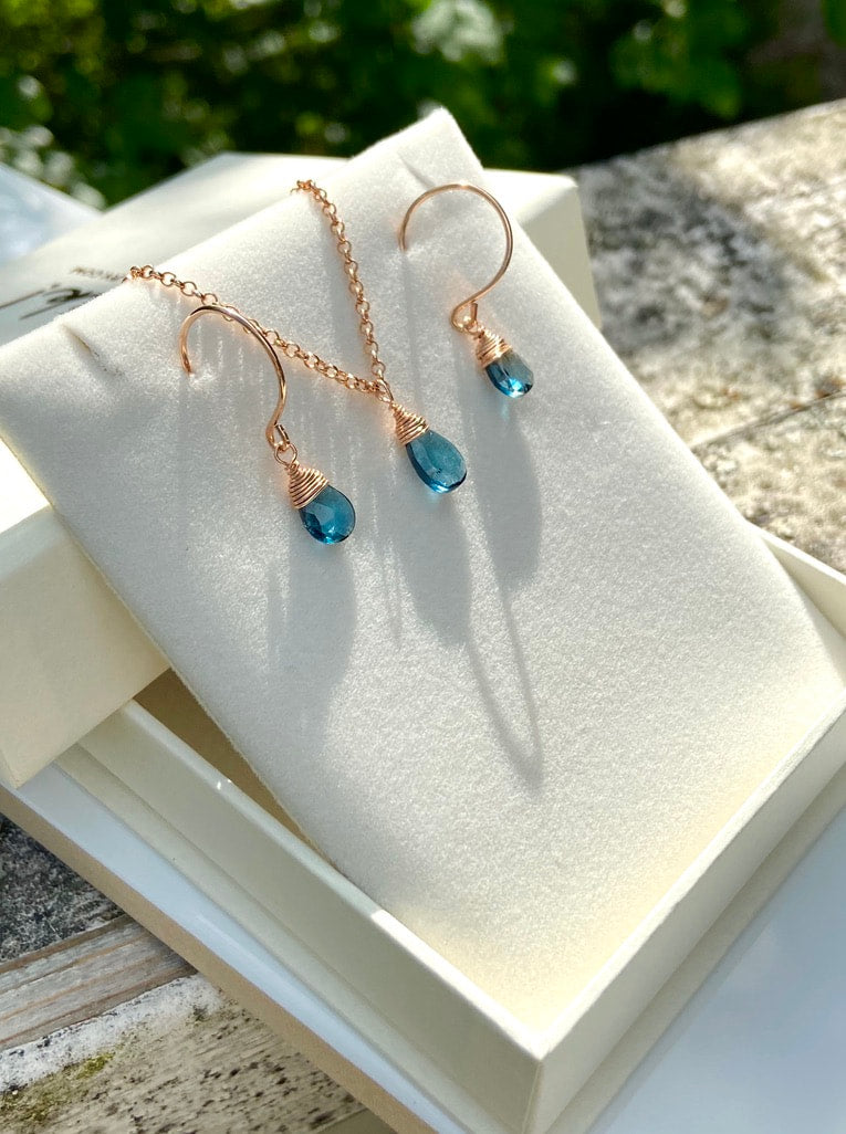 London Blue Topaz Earrings, November Birthstone Earrings