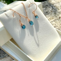 London Blue Topaz Earrings, November Birthstone Earrings