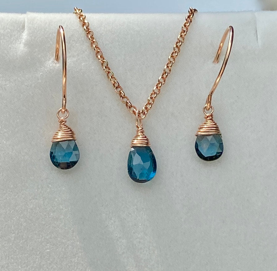 London Blue Topaz Earrings, November Birthstone Earrings