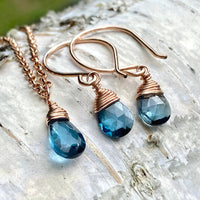 London Blue Topaz Earrings, November Birthstone Earrings