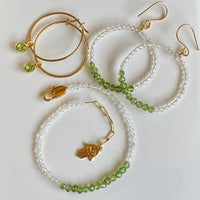 Peridot Hoop Earrings, August Birthstone Earrings