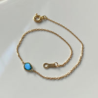 18k Gold Blue Diamond Slice Chain Bracelet