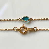 18k Gold Blue Diamond Slice Chain Bracelet