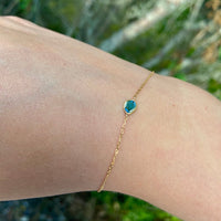 18k Gold Blue Diamond Slice Chain Bracelet