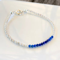 Lapis Lazuli and Freshwater Rice Pearl Bracelet, December Birthstone Bracelet