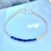 Lapis Lazuli and Freshwater Rice Pearl Bracelet, December Birthstone Bracelet