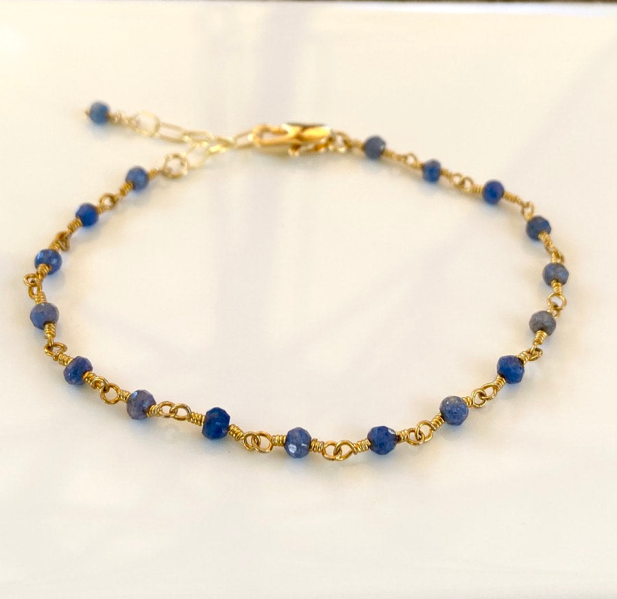 Blue Sapphire Bracelet, September Birthstone Bracelet
