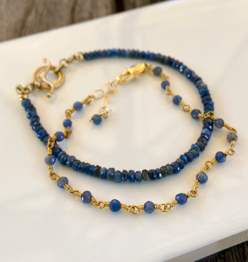 Blue Sapphire Bracelet, September Birthstone Bracelet