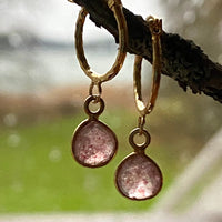 Sunstone Textured Hoop Earrings