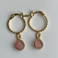 Sunstone Textured Hoop Earrings