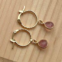 Sunstone Textured Hoop Earrings