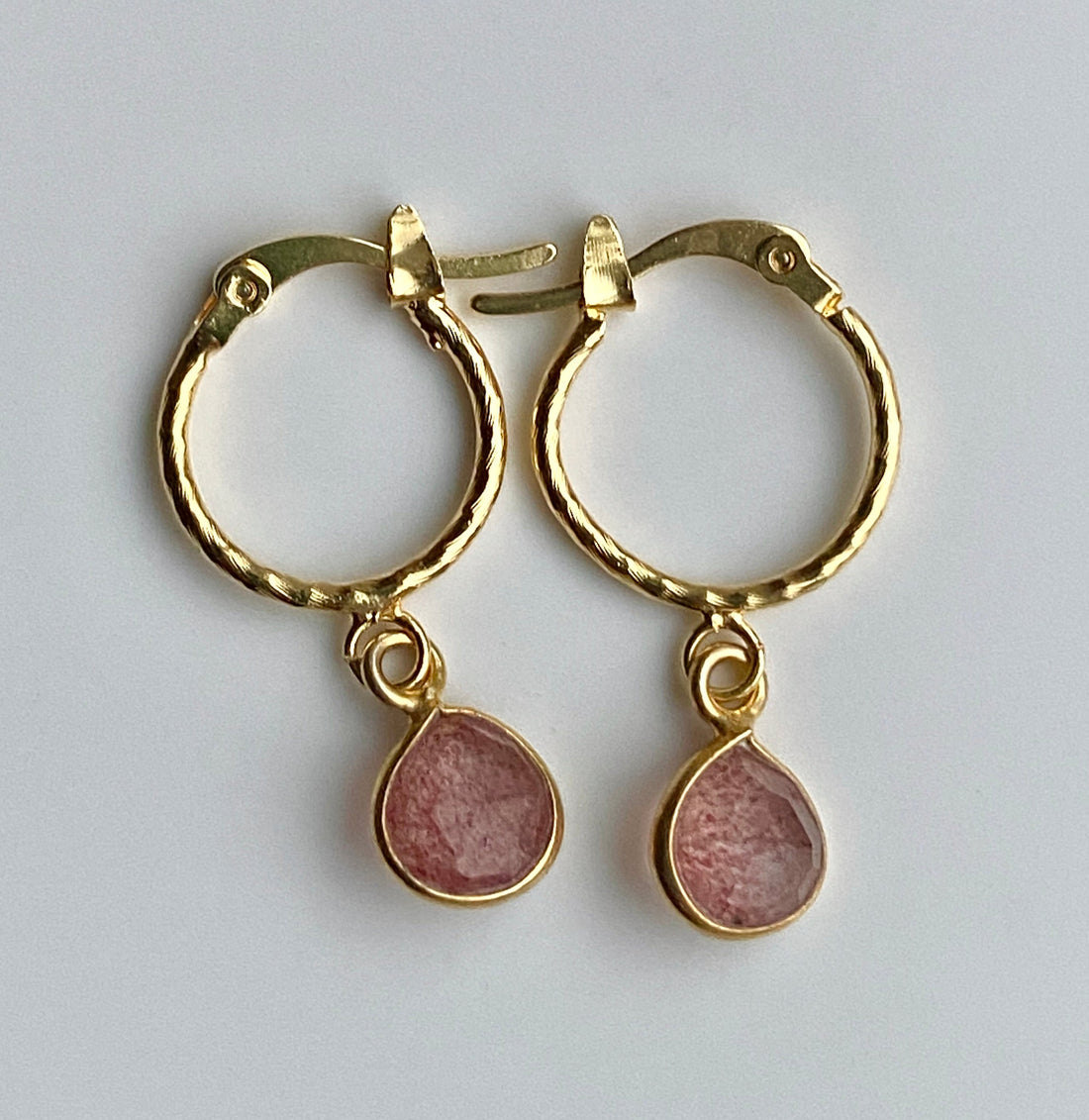 Sunstone Textured Hoop Earrings