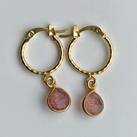 Sunstone Textured Hoop Earrings