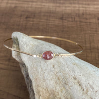 Delicate Sunstone Bangle Bracelet