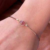 Delicate Sunstone Bangle Bracelet