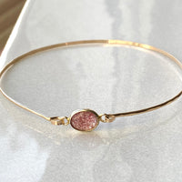 Delicate Sunstone Bangle Bracelet
