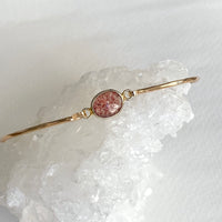 Delicate Sunstone Bangle Bracelet