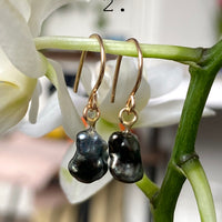 Tahitian Keshi Pearl Earrings, June Birthstone Earrings, Wedding Bridal Earrings
