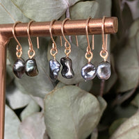 Tahitian Keshi Pearl Earrings, June Birthstone Earrings, Wedding Bridal Earrings