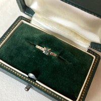 Raw Teal Blue Diamond Ring, Engagement or Wedding Ring