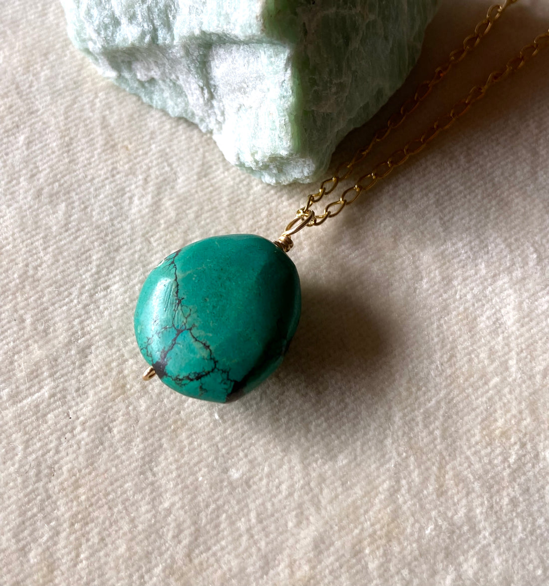 Tibetan Turquoise Pendant Necklace, December Birthstone Jewelry
