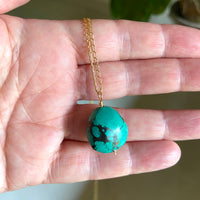 Tibetan Turquoise Pendant Necklace, December Birthstone Jewelry
