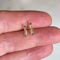 Bicolor Watermelon Tourmaline Stud Earrings, October Birthstone Earrings