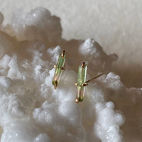Bicolor Watermelon Tourmaline Stud Earrings, October Birthstone Earrings