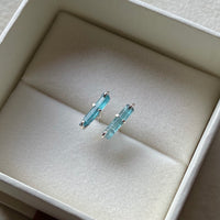 Blue Paraiba Tourmaline Stud Earrings, October Birthstone Earrings