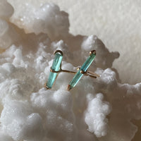 Indicolite/Paraiba Tourmaline Stud Earrings, October Birthstone Earrings