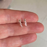 Bicolor Watermelon Tourmaline Stud Earrings, October Birthstone Earrings