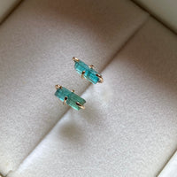 Indicolite Tourmaline Stud Earrings, October Birthstone Earrings