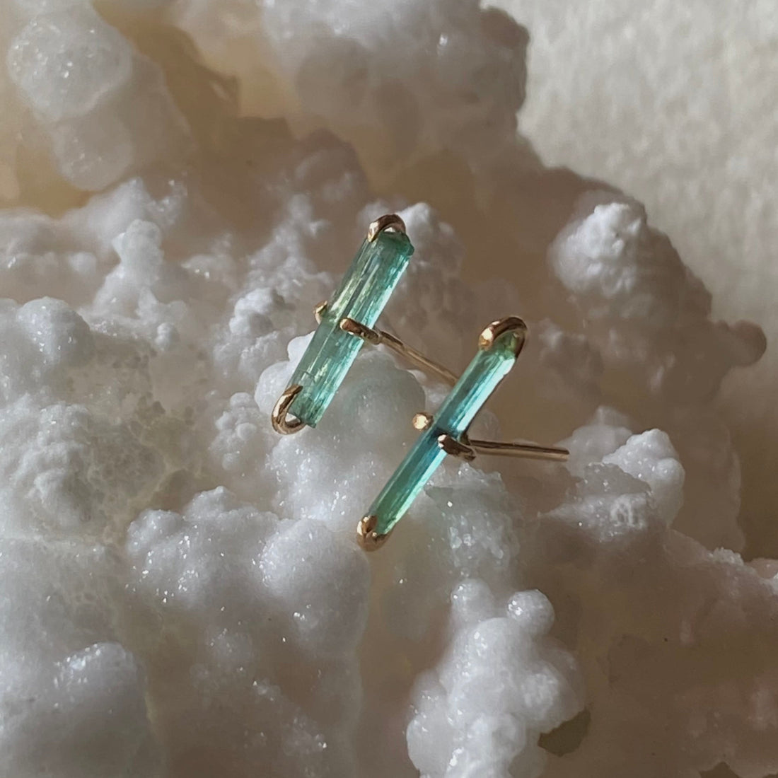 Indicolite/Paraiba Tourmaline Stud Earrings, October Birthstone Earrings
