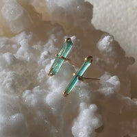 Indicolite/Paraiba Tourmaline Stud Earrings, October Birthstone Earrings