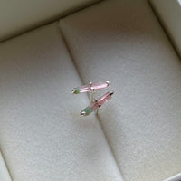 Bicolor Watermelon Tourmaline Stud Earrings, October Birthstone Earrings