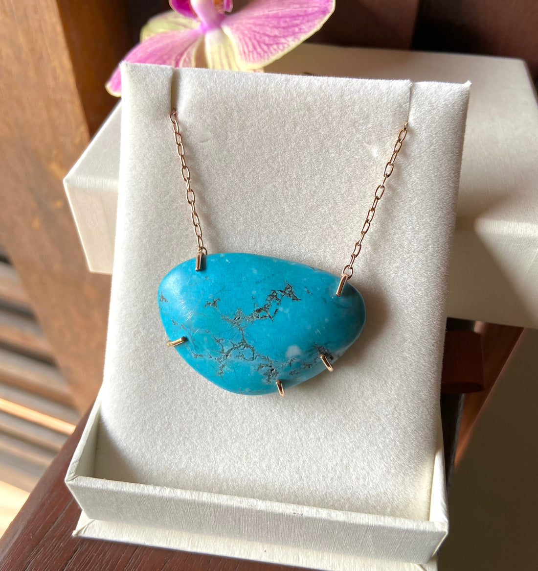 Turquoise Pendant Necklace, December Birthstone Necklace