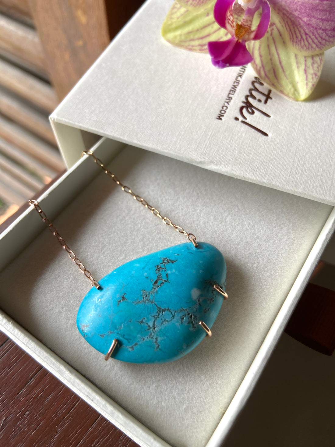 Turquoise Pendant Necklace, December Birthstone Necklace