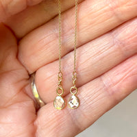Salt and Pepper Galaxy Diamond Slice Threader Earrings, 18k/14k Gold, April Birthstone Earrings
