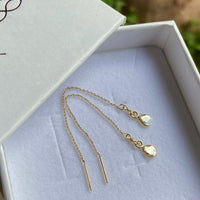 Salt and Pepper Galaxy Diamond Slice Threader Earrings, 18k/14k Gold, April Birthstone Earrings